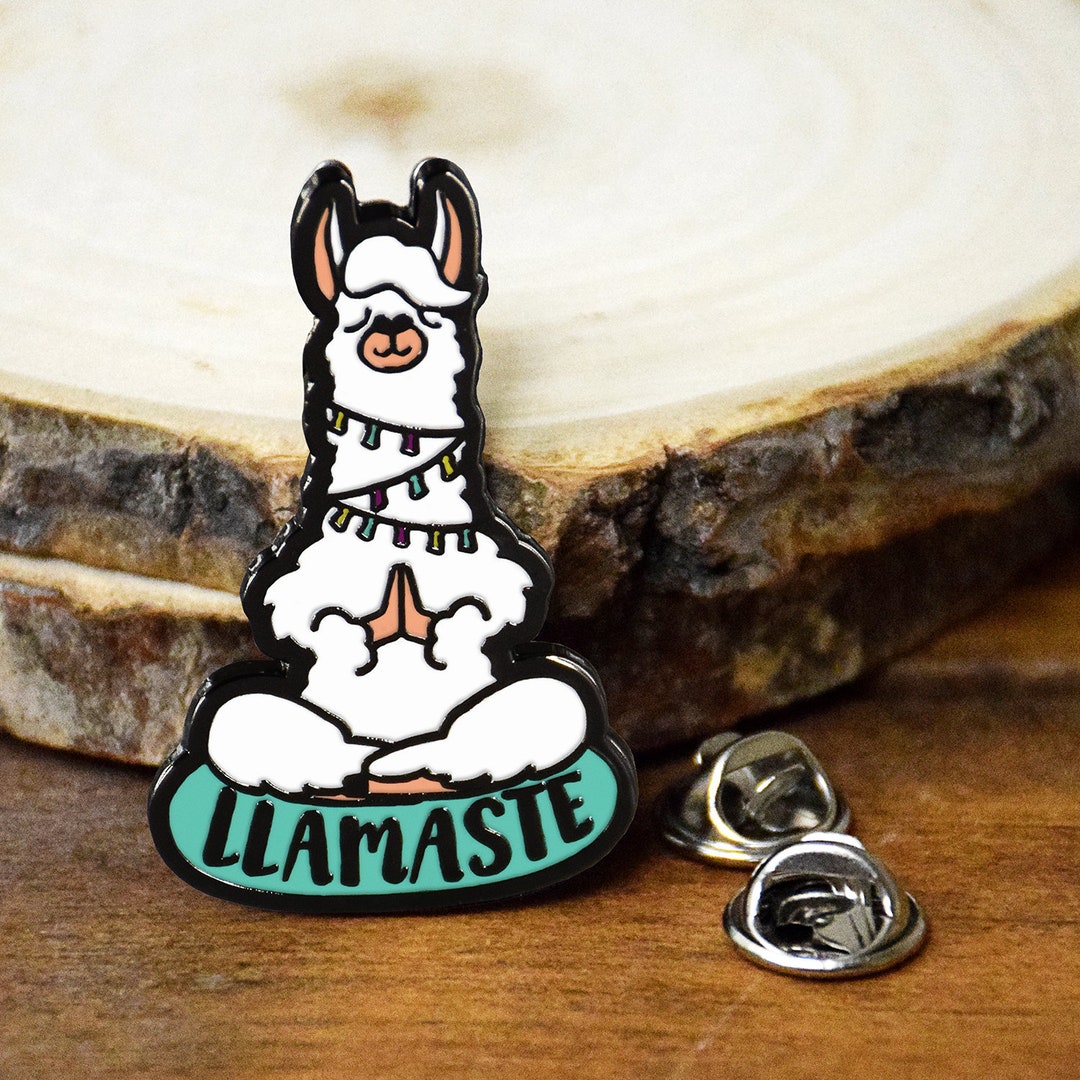 Llamaste Yoga Llama Enamel Pin Zen Novelty Pin - Etsy