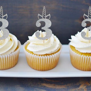 Unicorn Ears and Horn Cupcake Toppers