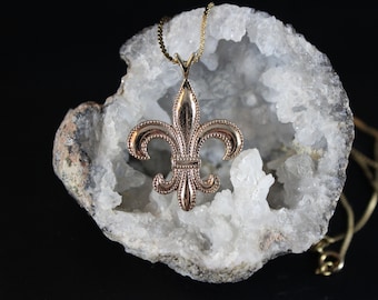 Cute Gift for Women Glitzs Jewels 925 Sterling Silver Pendant for Necklace Fleur de lis