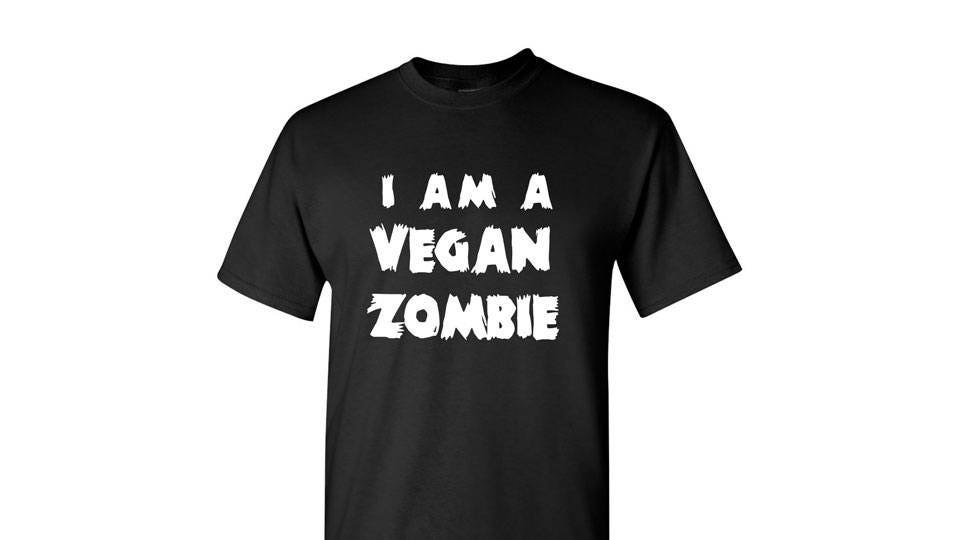 I Am A Vegan Zombie T Shirt Halloween Costume Fear the Walking Etsy