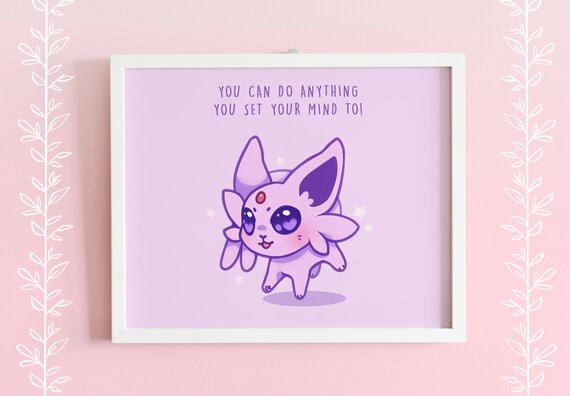 Pokemon Espeon 5 X 7 Postcard Art Print Etsy