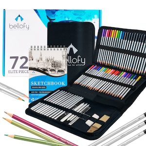 Drawing Pencils Art Kit - Art Supplies for Adults and Kids - with Sketch  Book - 72 Piece Art Set, by Glokers