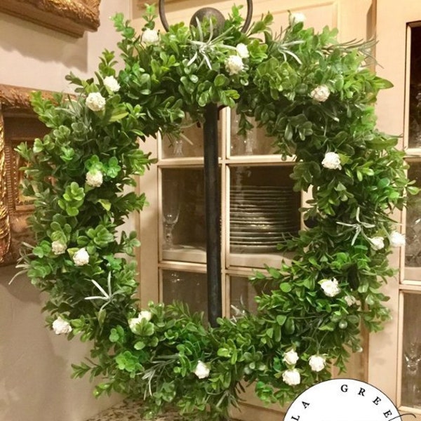 FREE + FAST SHIPPING | Front Door Wreath | Everyday Wreath | Boxwood Wreath | Boxwood | Front Door Decor | Willa Green Home