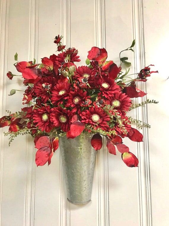 SALE Large Door Wreaths Front Door Wreath Farmhouse Bucket Etsy