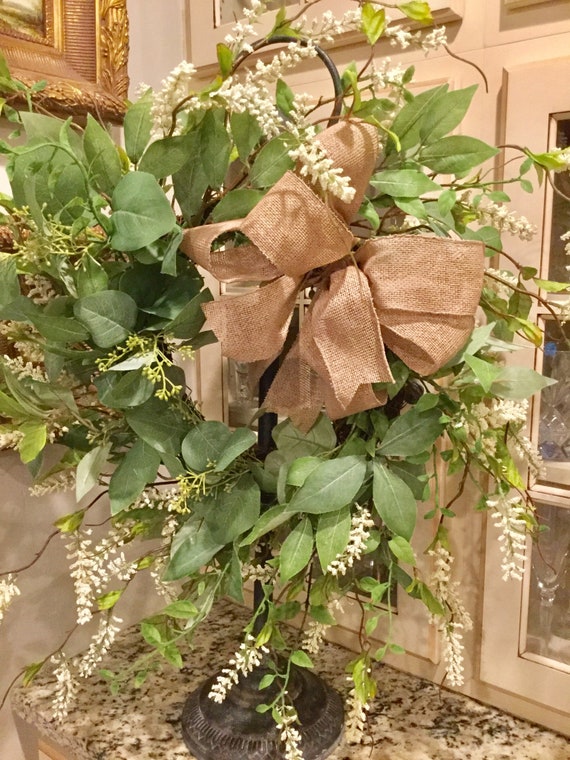 Traditional Everyday Mixed Greenery Front Door Wreath Ready to Ship Reduced Price