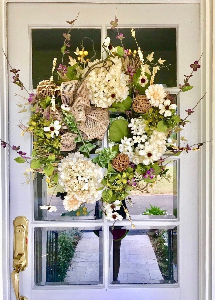 Year Round Wreath, Lambs Ear Wreath, Spring Wreath for Front Door, Year  Round Greenery Wreath, All Season Fireplace Wreath, Large Wreath 