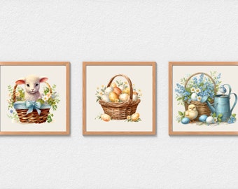 Vintage Easter Prints: Rustic Spring Wall Art (Digital Download)
