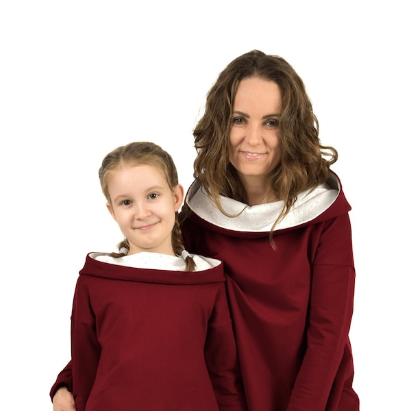 The set of oversized hoodie for mother and daughter / Hoodie für Mutter und Tochter