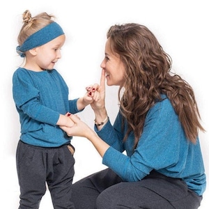 Set for mother and daughter of Flaved Bluse, Oversize Blouse