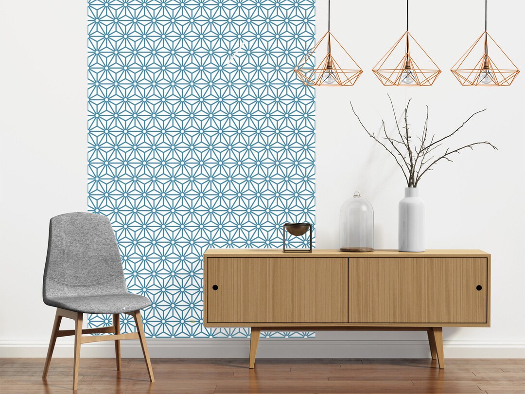 Repositionable Adhesive Wallpaper STERLING BLUE Etsy