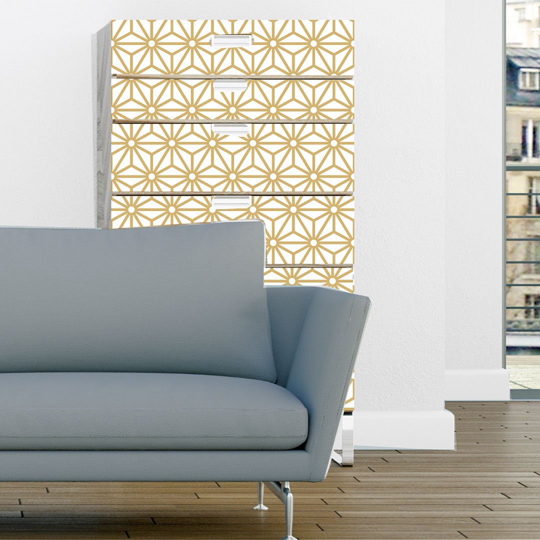 Repositionable Adhesive Wallpaper STERLING GOLD Etsy