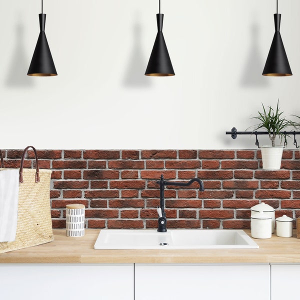 RED BRICK waterproof adhesive splashback