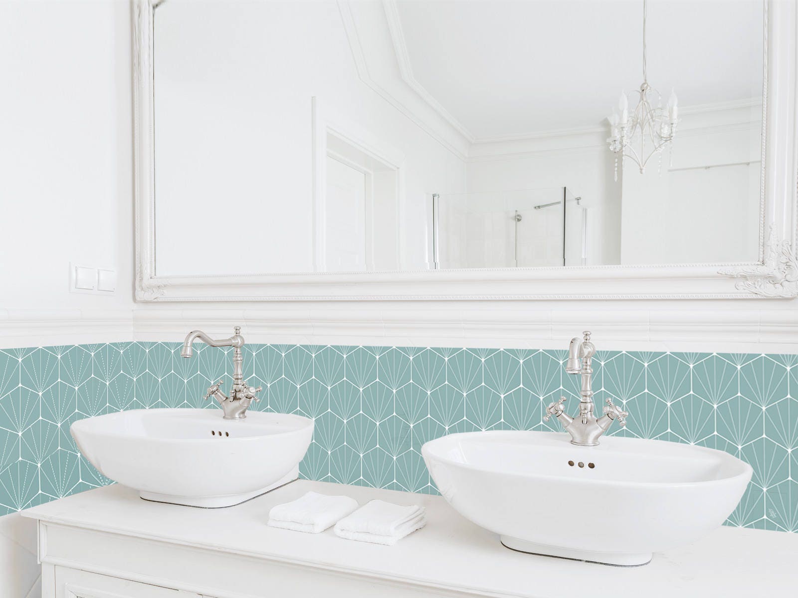 Crédence Adhésive Imperméabilisée Constellation Vert Grise