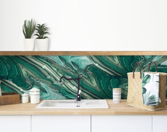 GREEN MARBLE waterproof adhesive splashback