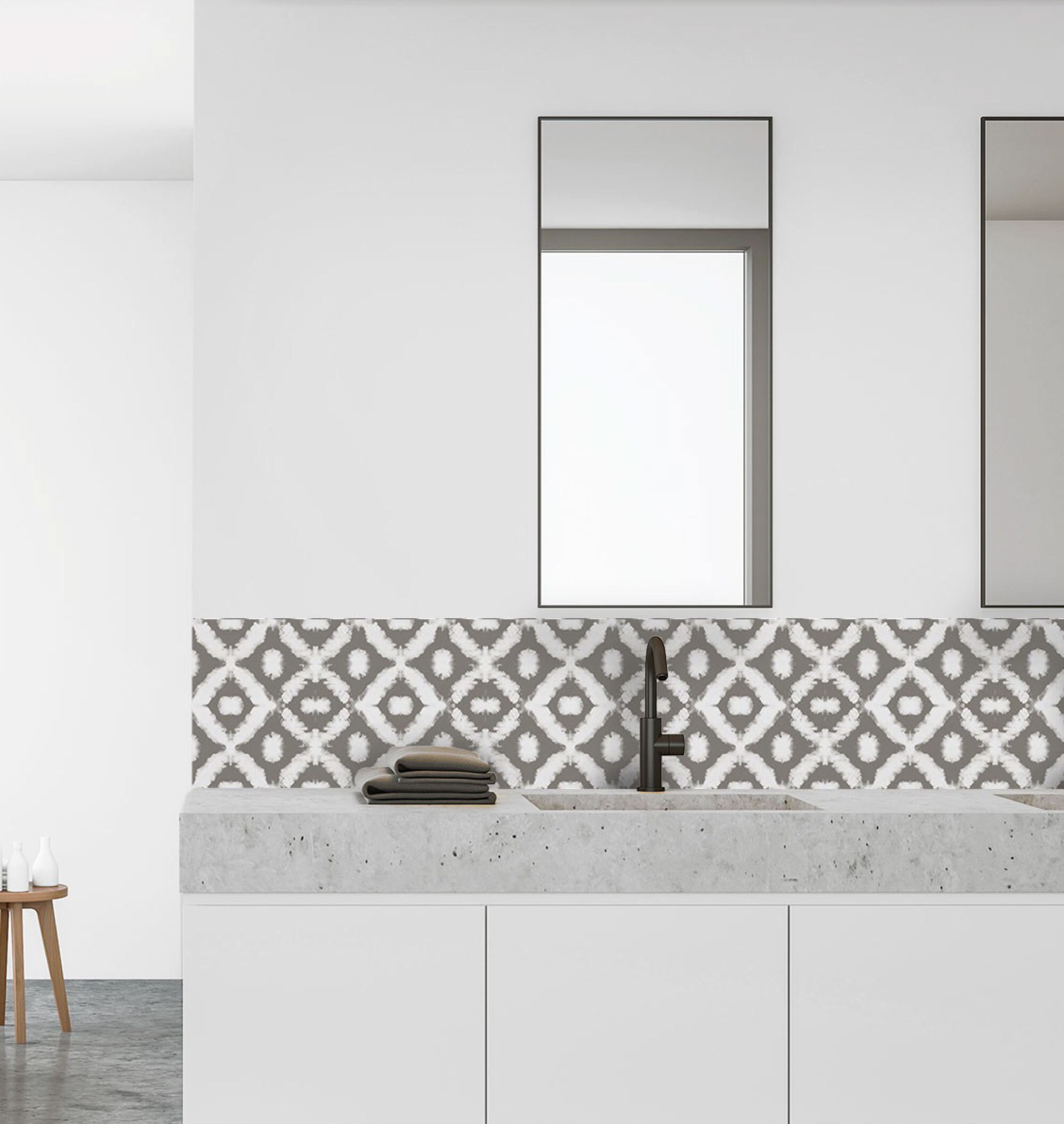 Crédence Adhésive Shibori Gris Taupe