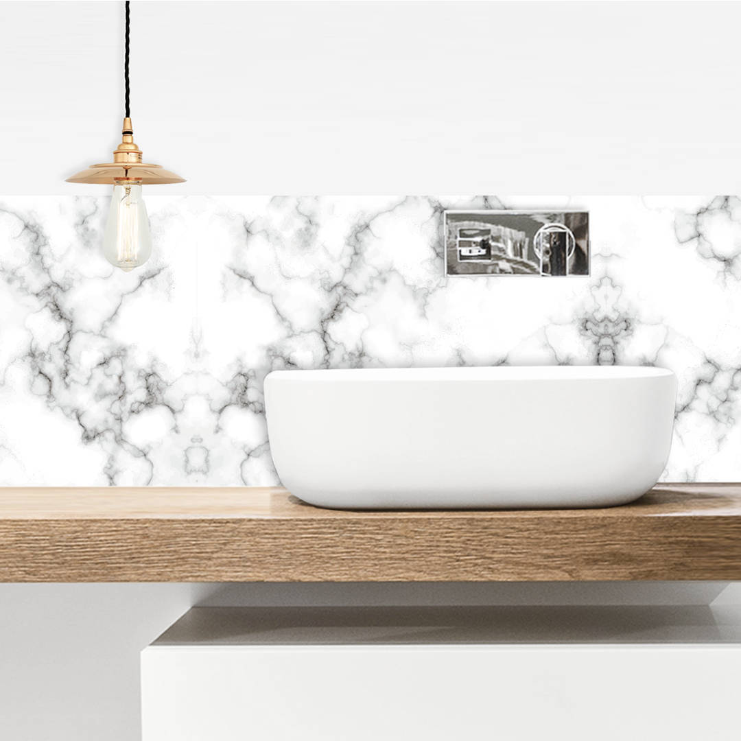 Crédence Adhésive Imperméabilisée Marbre Blanc