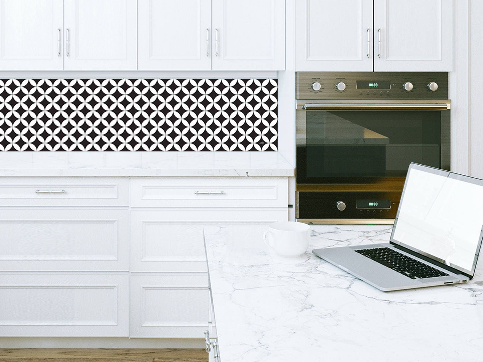 Crédence Adhésive Imperméabilisée Circus Noir