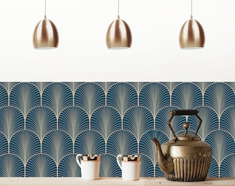 KLIMT Midnight Blue Vinyl Adhesive Backsplash