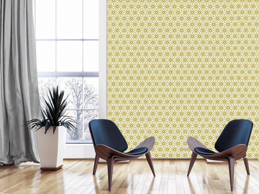 Repositionable Adhesive Wallpaper STERLING GOLD Etsy