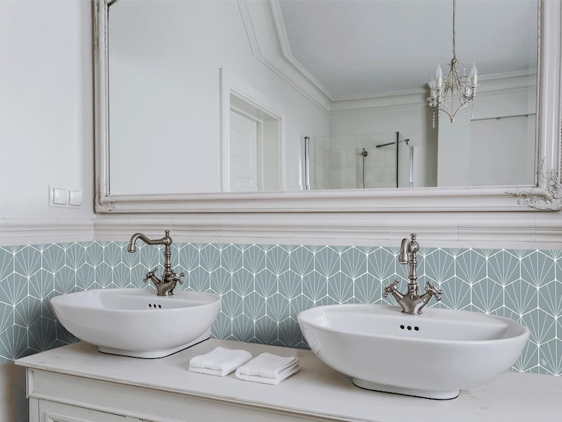 CONSTELLATION Green Grey Vinyl Adhesive Backsplash image 1