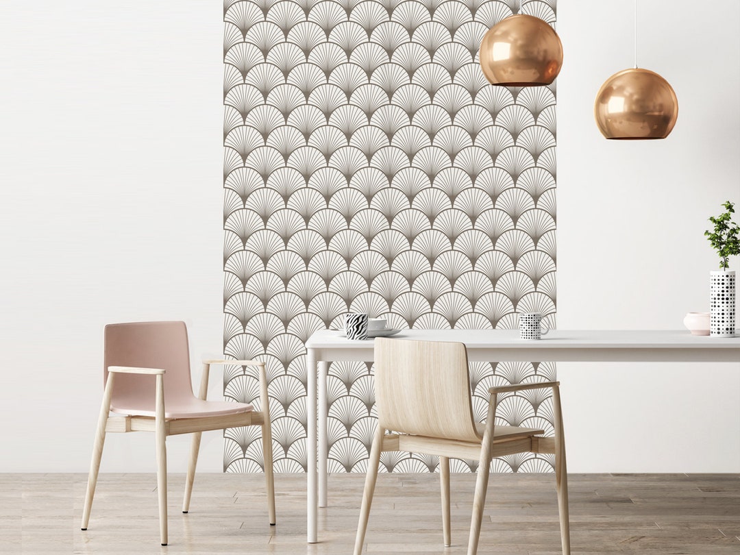 Repositionable Adhesive Wallpaper SEIGAIHA HAVANE Etsy