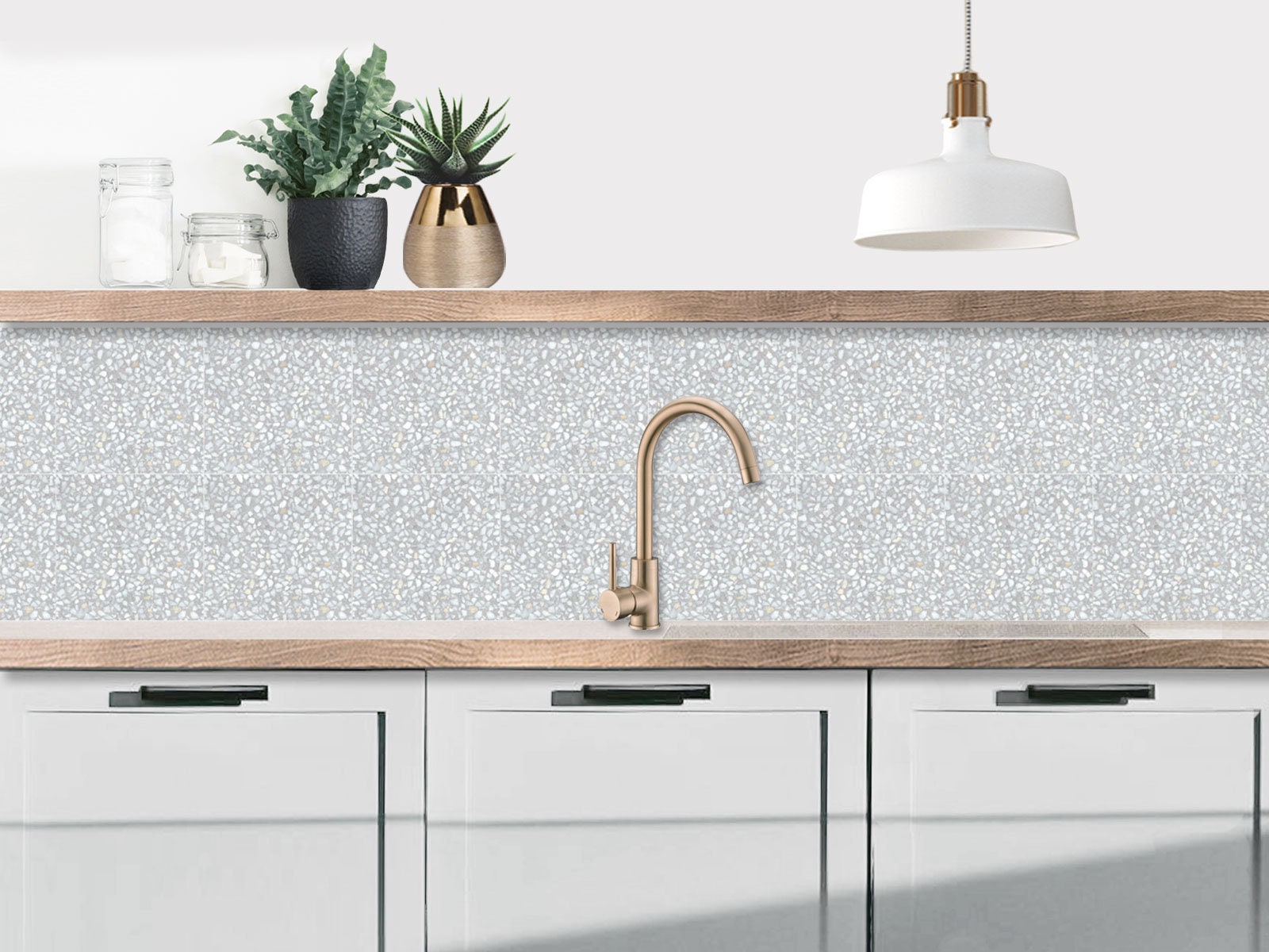 Crédence Adhésive Imperméabilisée Granito Gris