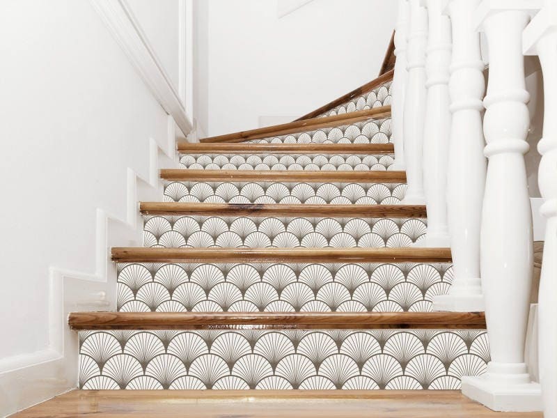 Contremarche Adhésive Seigaiha Beige