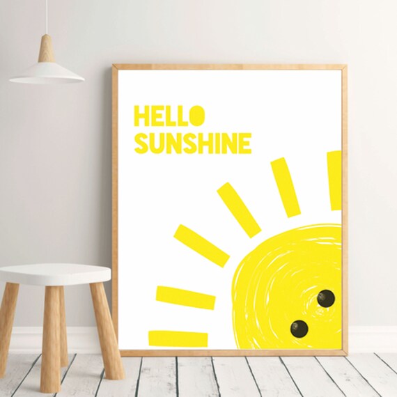 Hello Sunshine Print Hello Sunshine Wall Art Nursery Print Etsy