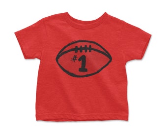 Toddler Vintage #1 Football T Shirt | Toddler Gameday | Kids Football Tee