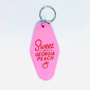 Georgia Peach Motel Keychain | Vintage Motel Tags | Georgia Keychain