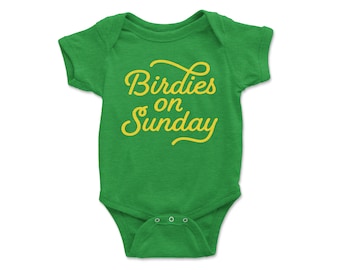 Infant Birdies on Sunday Romper | Baby Golf Shirt | Kids Golf Birthday