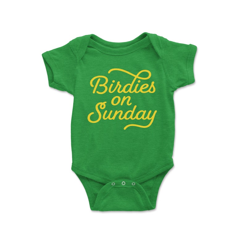 Infant Birdies on Sunday Romper Baby Golf Shirt Kids Golf Birthday image 1