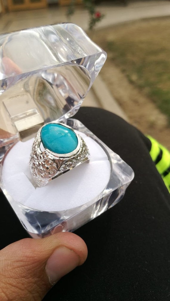 Handmade Men's Turquoise Rings Feroza 