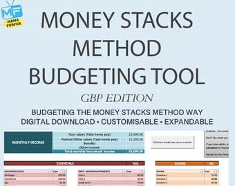 UK Budget Spreadsheet, achieve Financial Goals, Financial Freedom, Debt Repayment Edition - Excel Spreadsheet Digital Download only