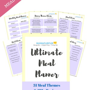 Family Meal Planning & Recipe Guide with Shopping Lists: Budgeting, Meal Planning, , Planner Pages Instant Download image 1