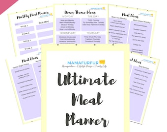 Family Meal Planning & Recipe Guide with Shopping Lists: Budgeting, Meal Planning, , Planner Pages - Instant Download