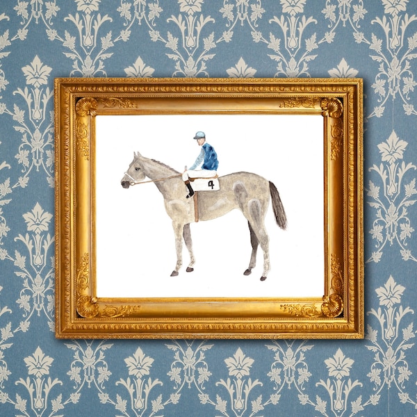Horse and Jockey Original - Etsy