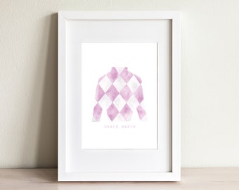 Jockey Silk Print Etsy