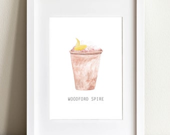 Watercolor Painting of the Woodford Spire | Churchill Downs | Bar art | Housewarming Gift | Bar Cart | Stock the Bar Gift | Bourbon Cocktail