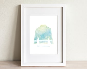 Watercolor Jockey Silk Art Print: Kentucky Derby Nursery Decor