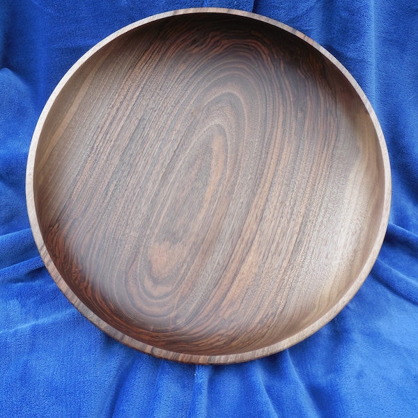 Walnut bowl in unadulterated pure heartwood, classic simple form 42x9cms free shipping