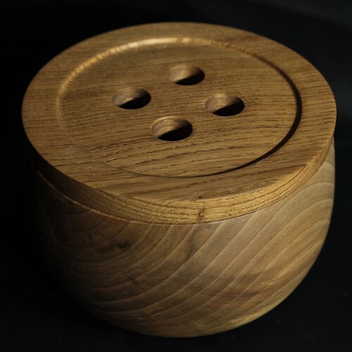 Yarn Bowl, Wooden Box With Button Lid, Wooden Button Box, shops Sewing Box, Craft Box, Knickknack Bowl etc Hand turned from various woods.