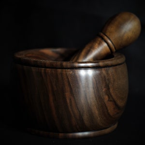 Mortar & Pestle in Walnut Wood, , Hand-turned Gifts. Wholesale Orders Also Welcome other woods available on request