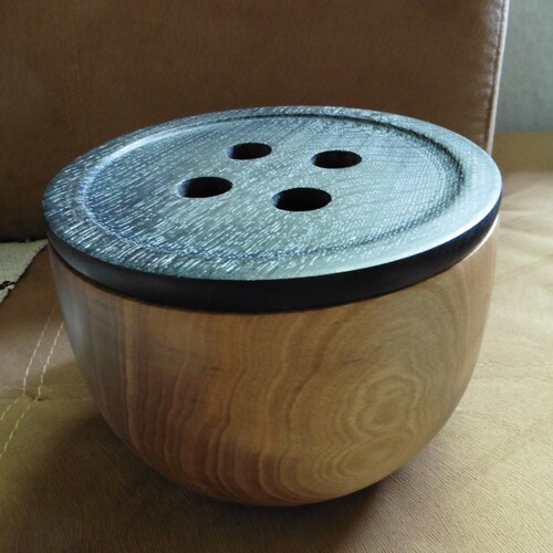 Yarn Bowl, Wooden Box With Button Lid, Wooden Button Box, shops Sewing Box, Craft Box, Knickknack Bowl etc Hand turned from various woods.