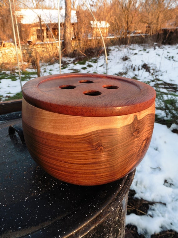 Yarn Bowl, Wooden Box With Button Lid, Wooden Button Box, Sewing Box, Craft  Box, Knickknack Bowl Etc Hand Turned From Various Woods. 