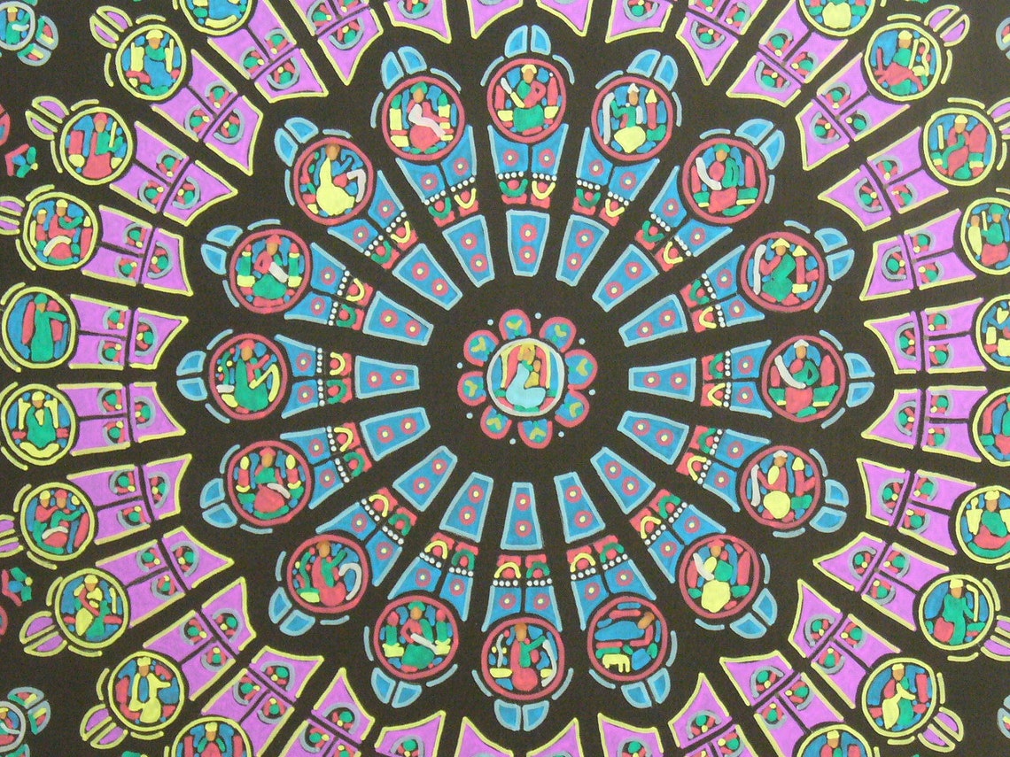 notre dame cathedral rose window collage