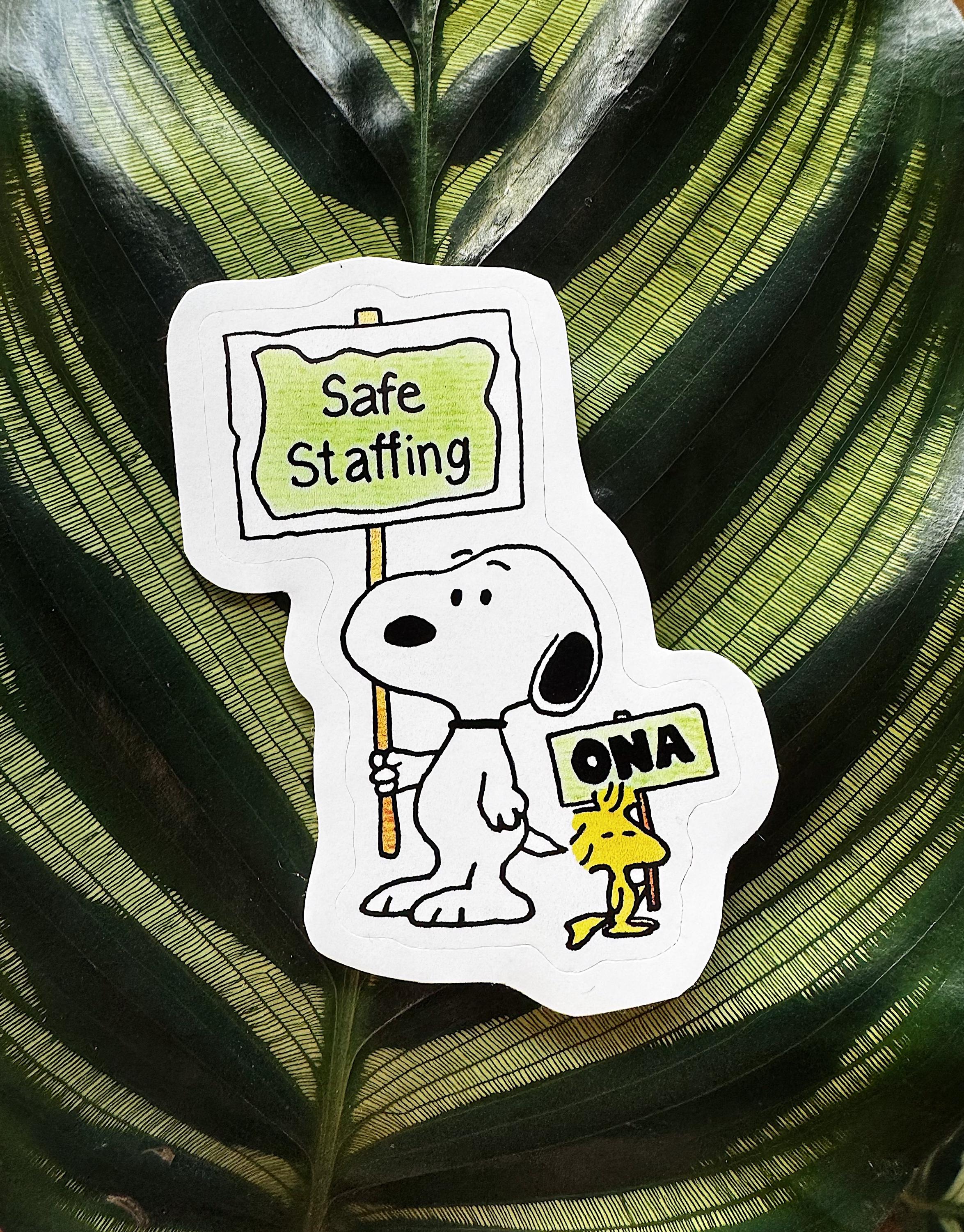 Snoopy on Strike - Oregon Nurses - Laptop & Water Bottle Sticker
