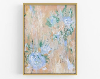 Pastel Florals II - Abstract Floral Painting on Mixed Media Paper - Original Artwork - 9"x12" inches