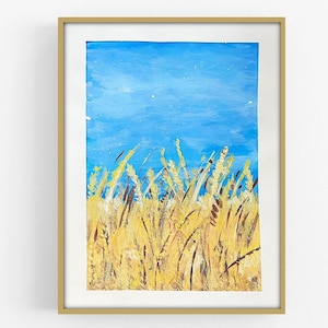 Palouse Wheat Fields - 9”x12” inches on Paper - Original Abstract Acrylic Painting