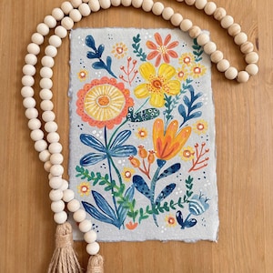 Gouache Original Painting - 7.5&quot;x11&quot; inches on Handmade Mixed Media Paper